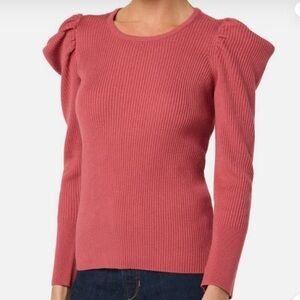 NEW Joe's Jeans Puff Shoulder Ribbed Sweater in Slate Rose